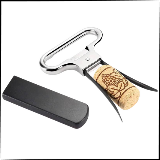 Wine Popp Two Prong Wine Cork Remover with Bottle Opener - Professional Stainless Steel Puller