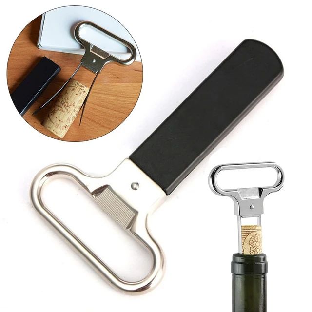 Wine Popp Two Prong Wine Cork Remover with Bottle Opener - Professional Stainless Steel Puller